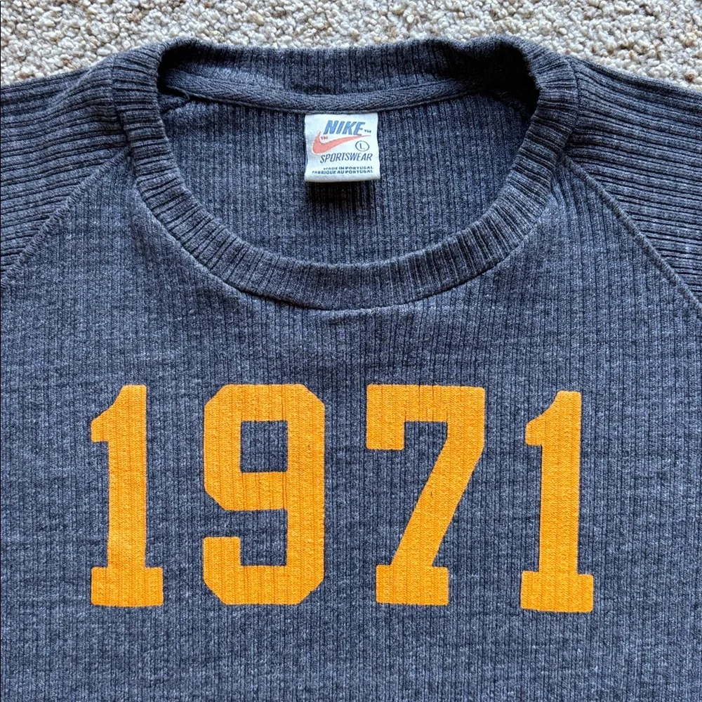 RARE VTG Nike White Label Limited Issue Reissue 1971 Thermal Shirt Throwback